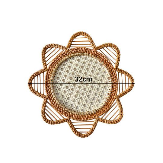 Damen Rattan Tischset Handgefertigt 8