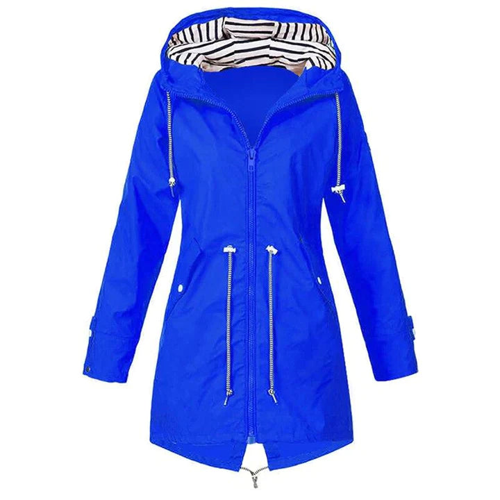 Damen Regenjacke mit verstellbarem Bund und praktischen Taschen 3