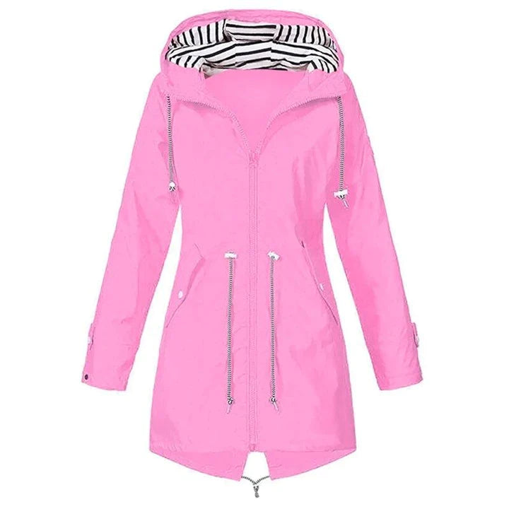 Damen Regenjacke mit verstellbarem Bund und praktischen Taschen 4