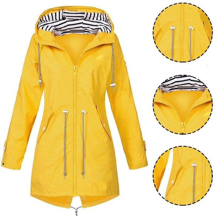 Damen Regenjacke mit verstellbarem Bund und praktischen Taschen 6
