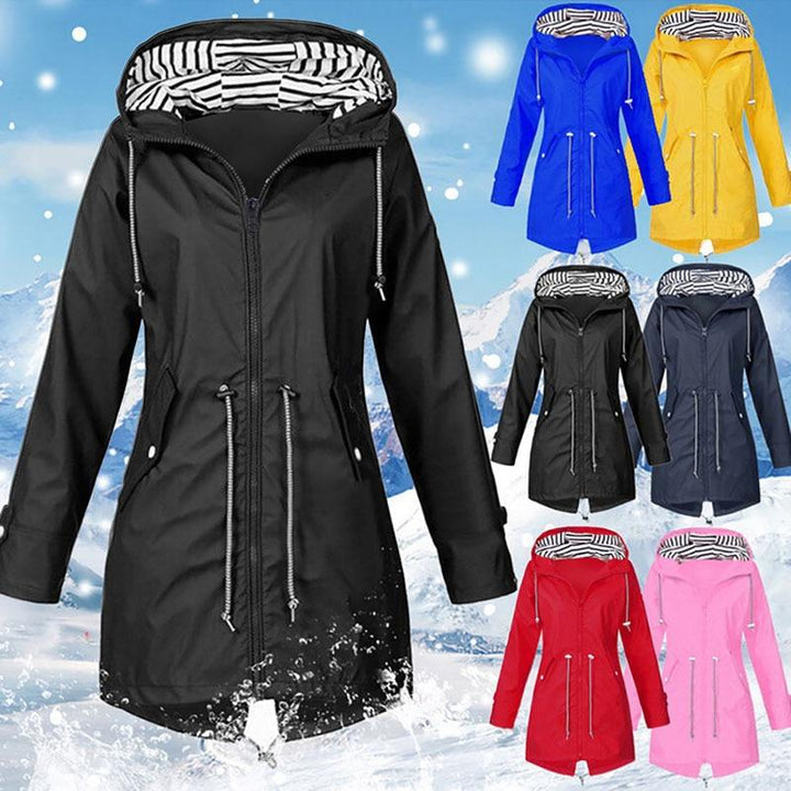 Damen Regenjacke mit verstellbarem Bund und praktischen Taschen 7