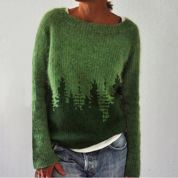 Damen Retro-Pullover Klassischer Stil Strickmaterial 1