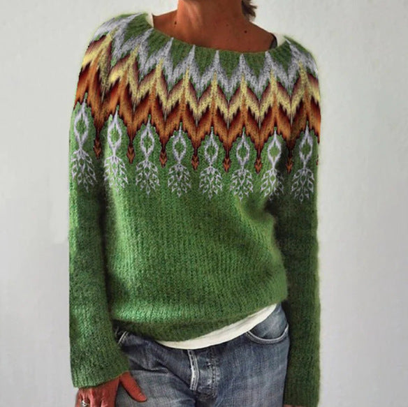 Damen Retro-Pullover Klassischer Stil Strickmaterial 4