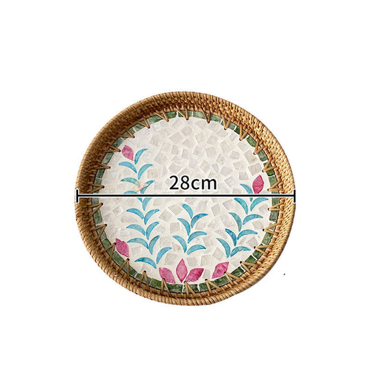 Damen Runde Servierplatte Mosaik Design 28 cm 0