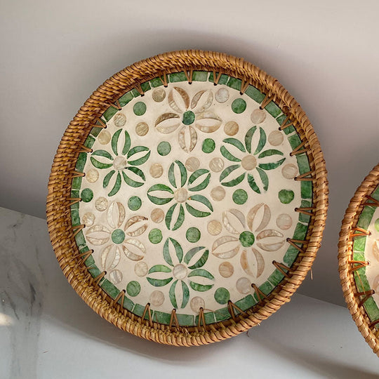 Damen Runde Servierplatte Mosaik Design 28 cm 4