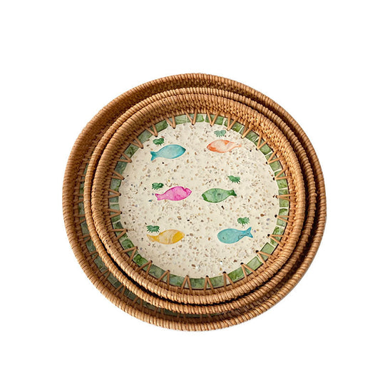 Damen Runde Servierplatte Mosaik Design 28 cm 5