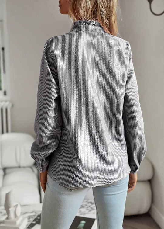 Damen Rüschenshirt mit langen Ärmeln aus weichem Stoff 5