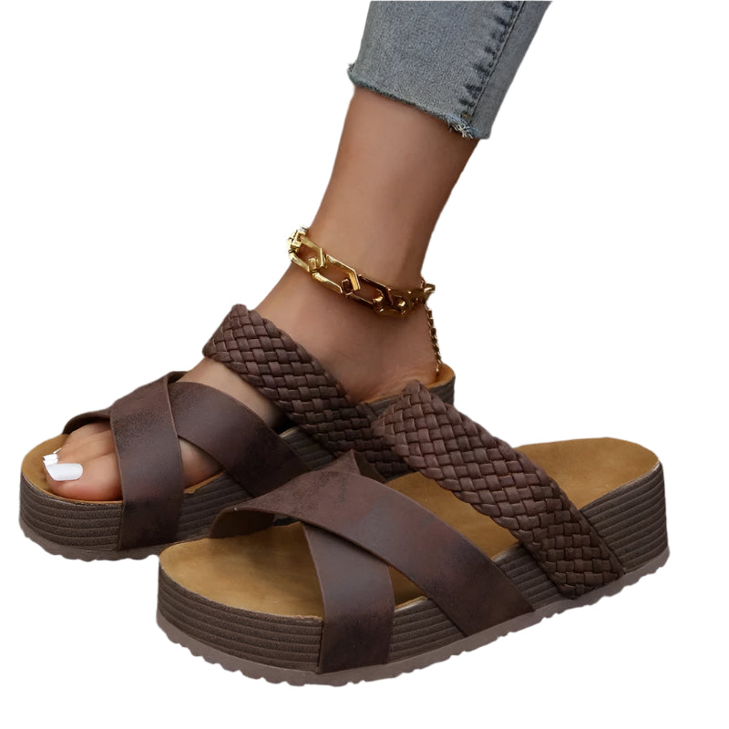 Damen Sandalen Komfort Vegan Leder 0