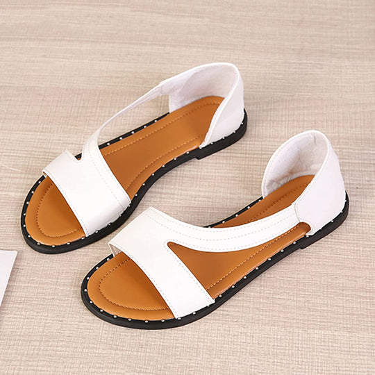 Damen Sandalen Premium PU Leder Verstellbare Riemen Sommerschuhe 3