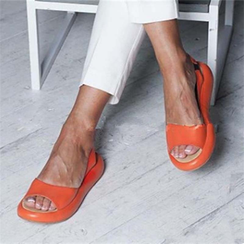 Damen Sandalen Sommer Stil Leder Mit Gepolstertem Fußbett und Verstellbaren Riemen 3
