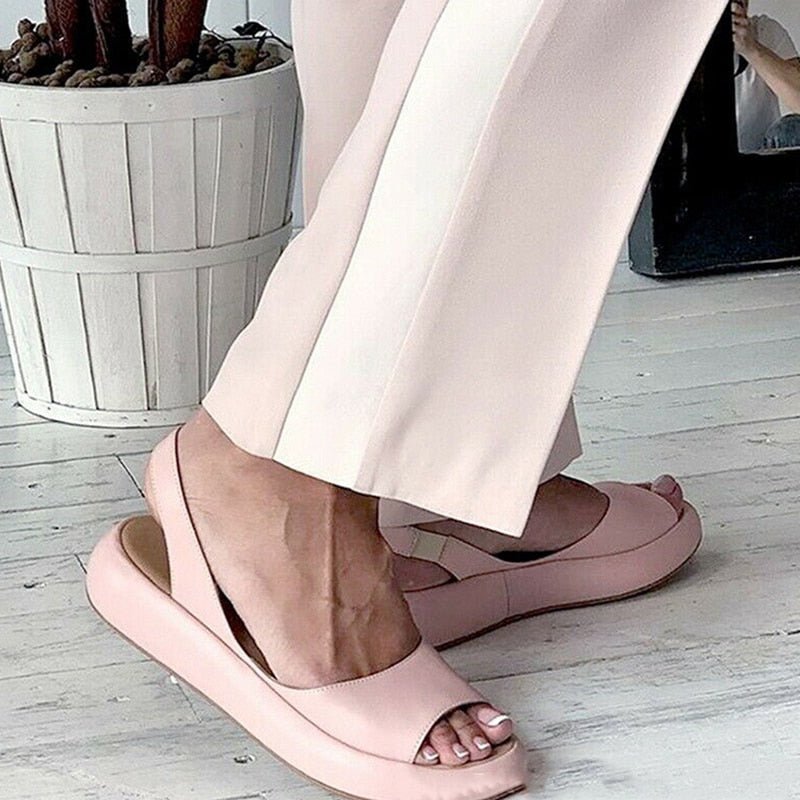 Damen Sandalen Sommer Stil Leder Mit Gepolstertem Fußbett und Verstellbaren Riemen 5