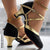 Damen Sandalen mit Schnallenriemen und Glänzender Oberfläche 3