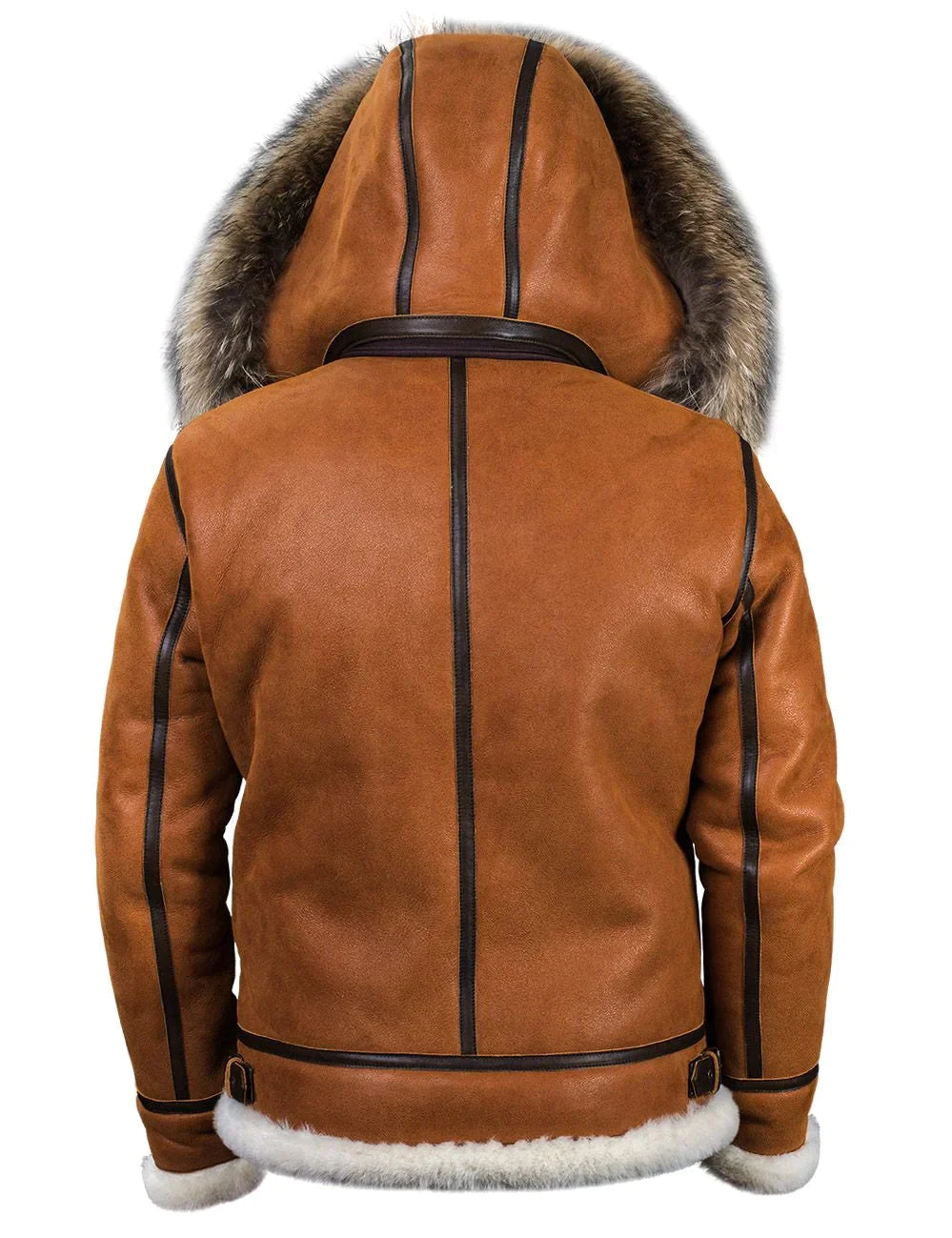 Damen Schaffelljacke mit Pelzkapuze 4