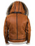 Damen Schaffelljacke mit Pelzkapuze 4
