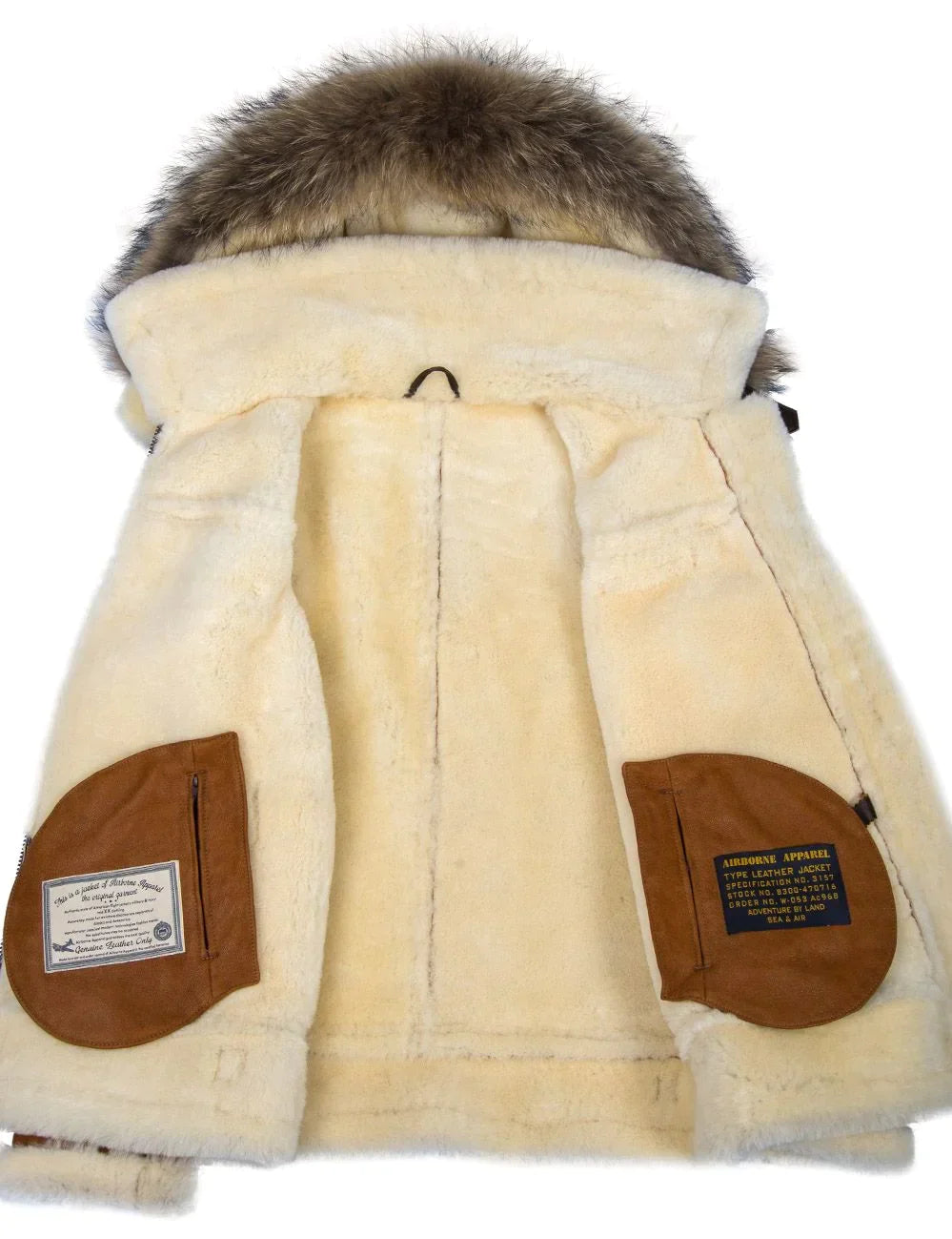Damen Schaffelljacke mit Pelzkapuze 8