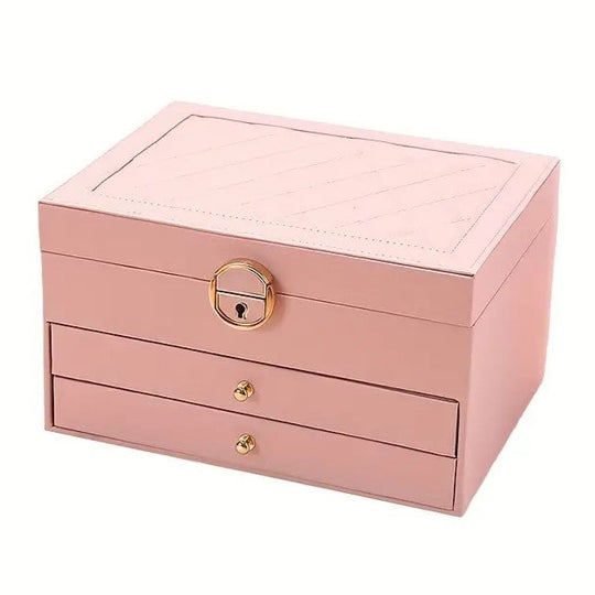 Damen Schmuckschatulle Mehrschichtiger Organizer für Ringe, Halsketten und Ohrringe 2