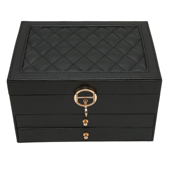 Damen Schmuckschatulle Mehrschichtiger Organizer für Ringe, Halsketten und Ohrringe 7