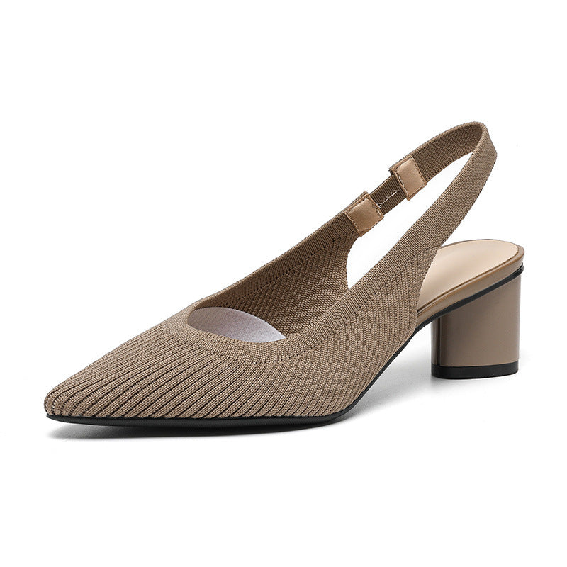 Damen Schuhe Slingback Mit Spitzer Zehenpartie Und Blockabsatz Aus Weichem Material 7
