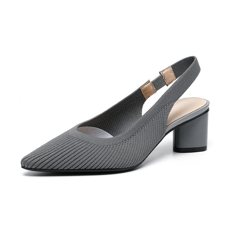Damen Schuhe Slingback Mit Spitzer Zehenpartie Und Blockabsatz Aus Weichem Material 8