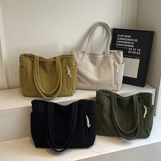 Damen Schultertasche Corduroy Modern Praktisch 1