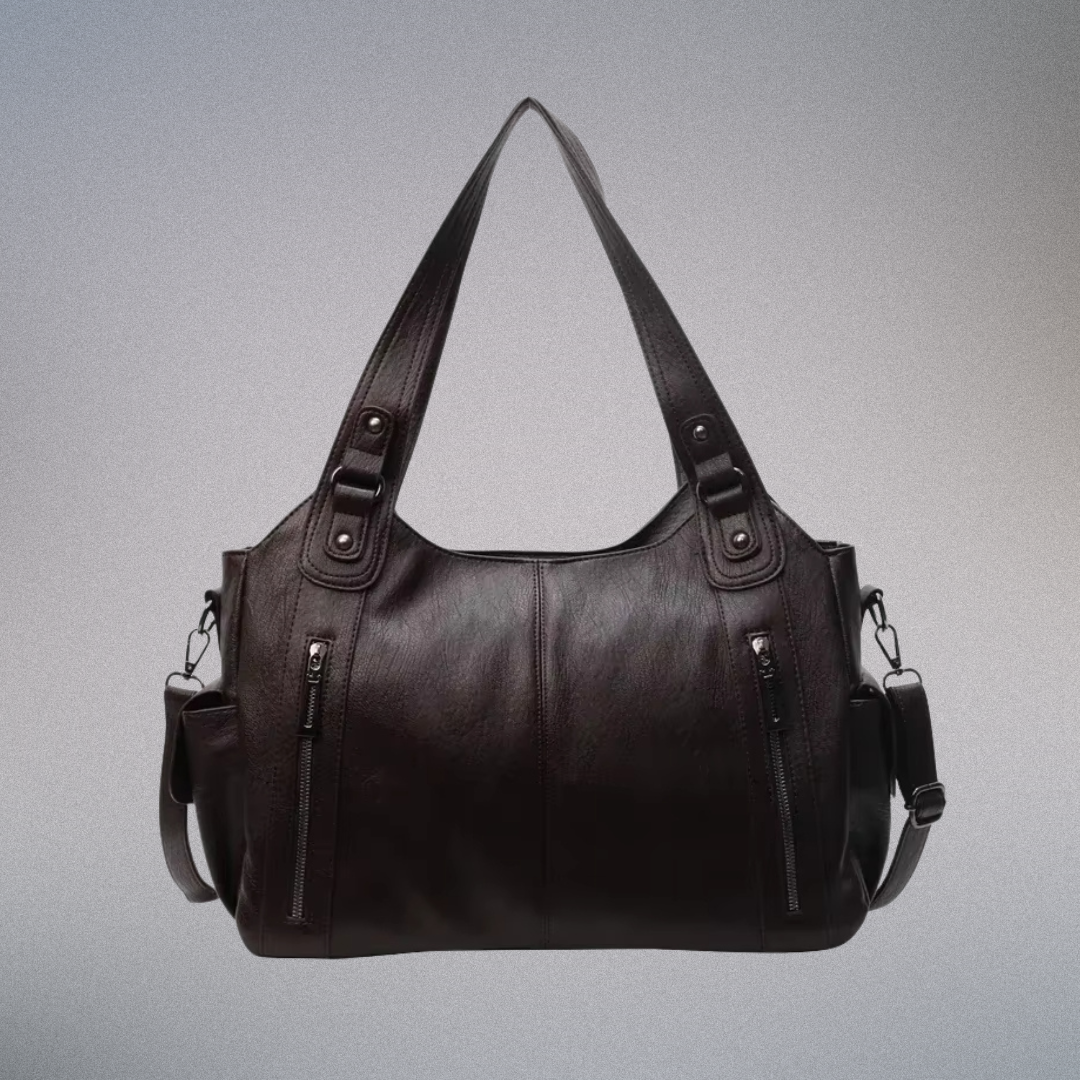 Damen Schultertasche aus Veganem Leder mit Metallakzenten, Praktisch und Stilvoll 5