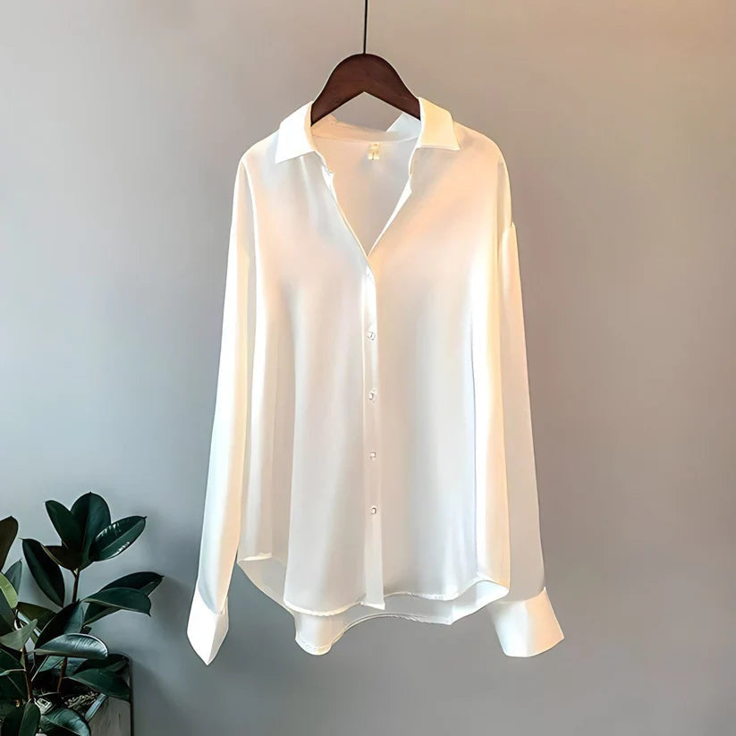 Damen Seidenbluse mit langen Ärmeln 3