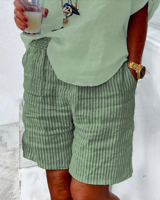 Damen Shorts Gestreift Modern 6