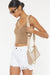 Damen Shorts Hohe Taille Ausgefranster Saum 1