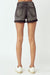 Damen Shorts Hohe Taille Mit Aufgeschlagenem Saum Baumwolle 2