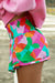 Damen Shorts mit Smockbund und abstraktem Print 8