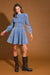 Damen Skater Mini Kleid Denim 1