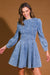 Damen Skater Mini Kleid Denim 2