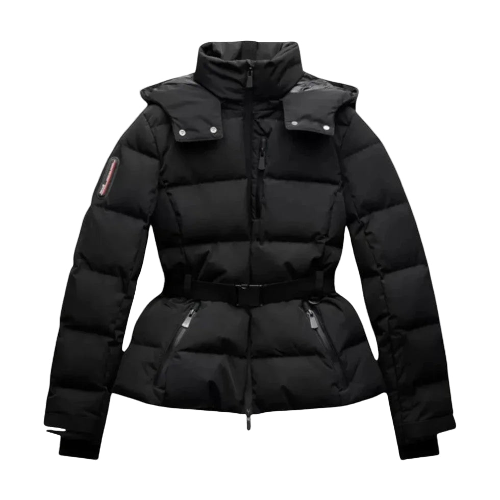 Damen Skijacke mit Kapuze und Taillengürtel 0