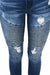 Damen Skinny Jeans Hohe Taille Zerstört Denim 4