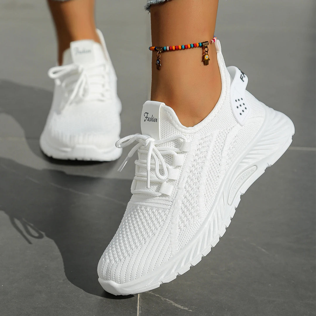 Damen Sneaker Freizeit Sport Schuhe Atmungsaktives Fly Weaving 3