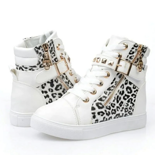 Damen Sneaker Hoch mit Reißverschluss Sportlich Und Bequem 3