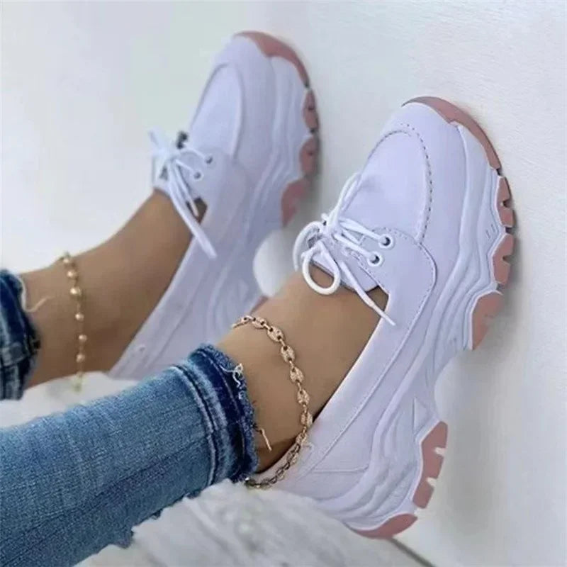 Damen Sneaker Plattform Atmungsaktiv Sportlich 1