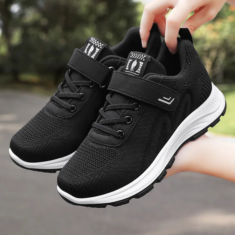 Damen Sneakers Atmungsaktiv Freizeit Schnürschuhe Leicht Textil 1