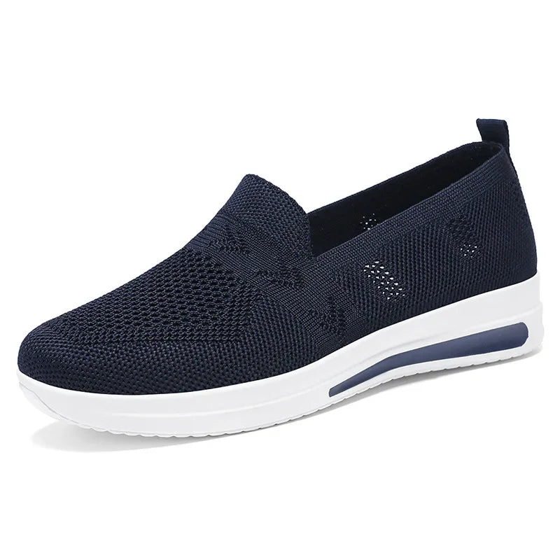 Damen Sneakers Atmungsaktive Strick-Mesh Slip-On Schuhe 7