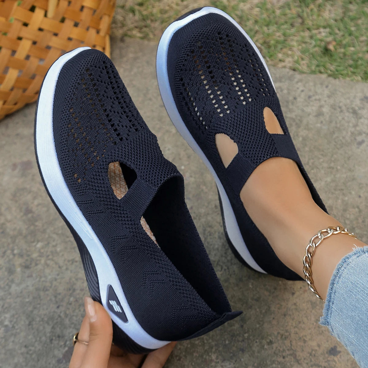 Damen Sneakers Leichte Flache Schuhe Atmungsaktives Material für Alle Jahreszeiten 0