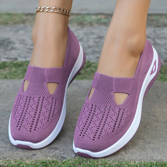 Damen Sneakers Leichte Flache Schuhe Atmungsaktives Material für Alle Jahreszeiten 10