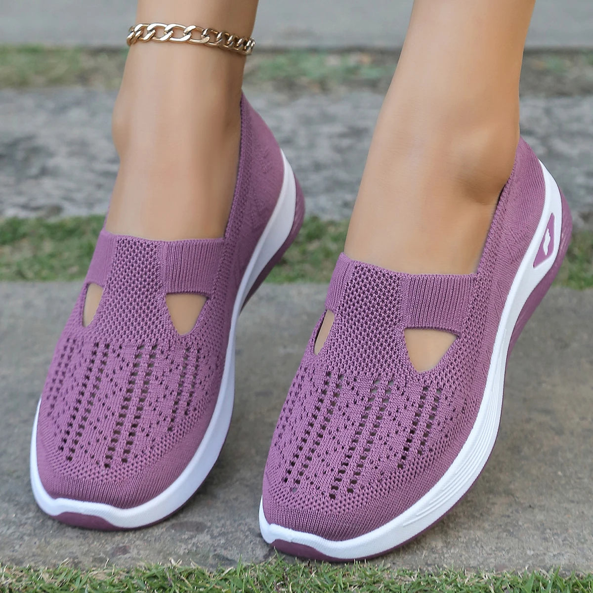 Damen Sneakers Leichte Flache Schuhe Atmungsaktives Material für Alle Jahreszeiten 10