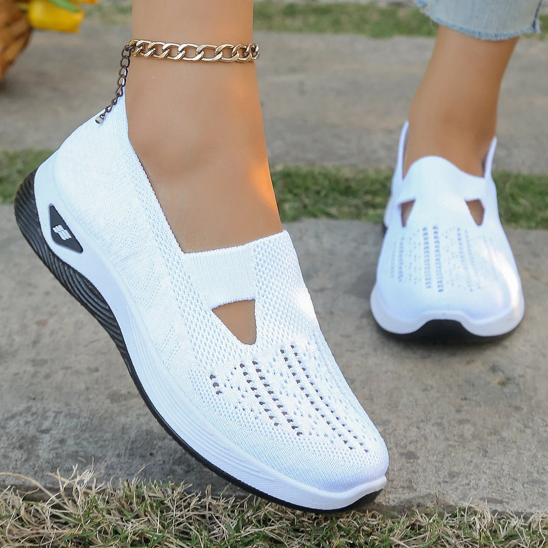 Damen Sneakers Leichte Flache Schuhe Atmungsaktives Material für Alle Jahreszeiten 14