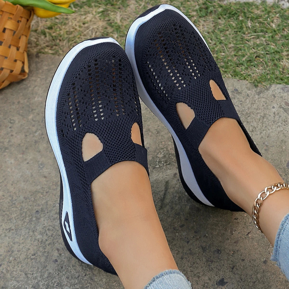 Damen Sneakers Leichte Flache Schuhe Atmungsaktives Material für Alle Jahreszeiten 1