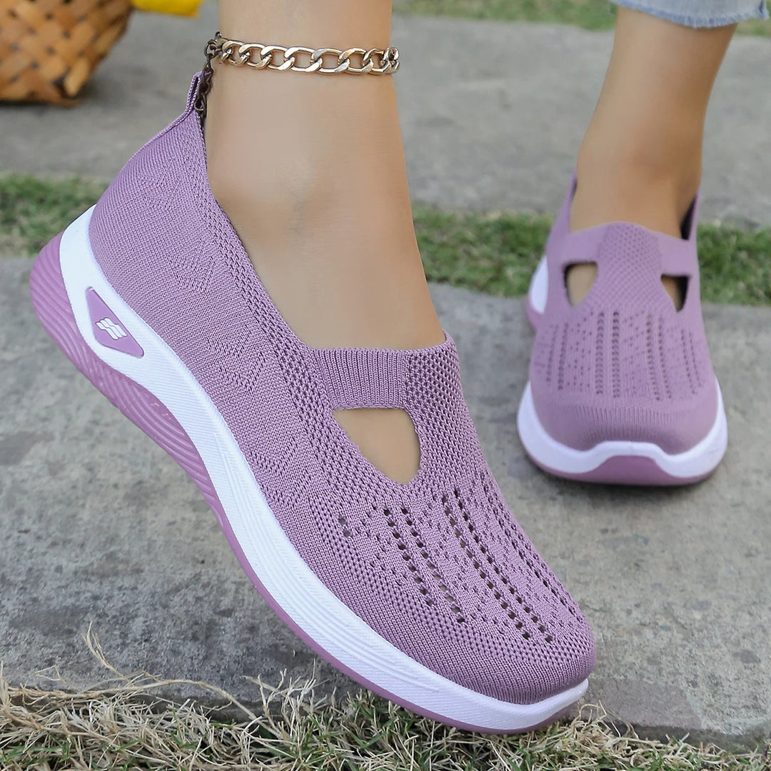 Damen Sneakers Leichte Flache Schuhe Atmungsaktives Material für Alle Jahreszeiten 8