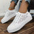 Damen Sneakers Offenes Obermaterial Mit Veterschluss und Plateau-Sohle 2