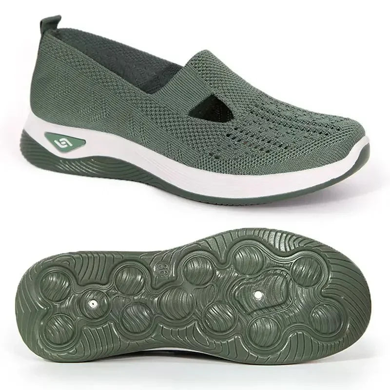 Damen Sneakers Slip-On Atmungsaktiv mit Fußgewölbeunterstützung und Memory Foam 14