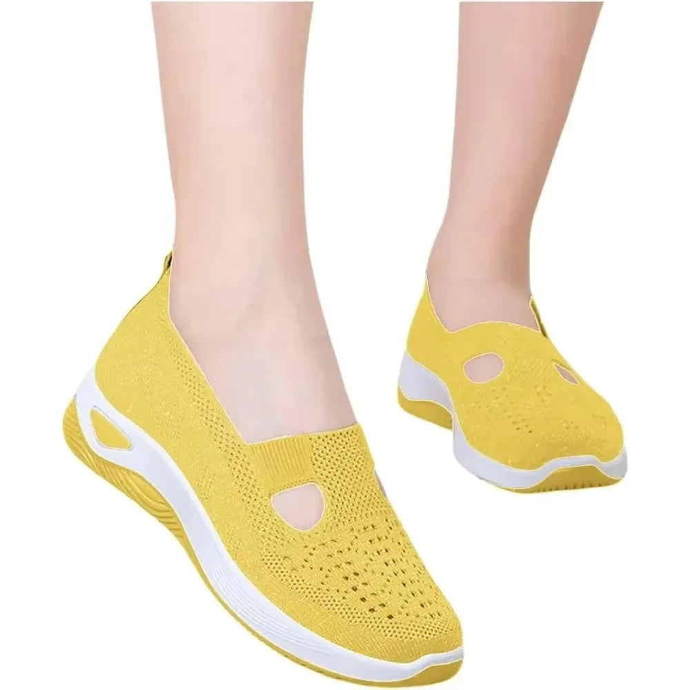 Damen Sneakers Slip-On Atmungsaktiv mit Fußgewölbeunterstützung und Memory Foam 1