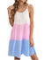 Damen Sommerkleid Farbblock Design mit Spaghetti-Trägern aus Polyester 0