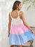 Damen Sommerkleid Farbblock Design mit Spaghetti-Trägern aus Polyester 1